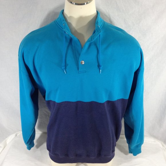 Cheetah by Mervyns Vintage 90's Mens Pullover Sweater  Tu-tone Blue Sz 2XL - Picture 2 of 6